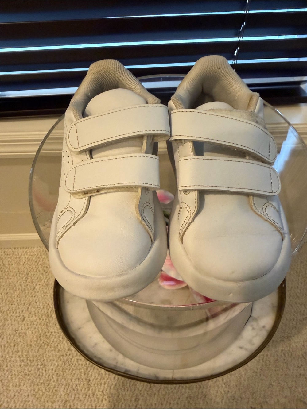 Adidas Kids White /Green Sneakers Toddler Size 7K EU 23.5